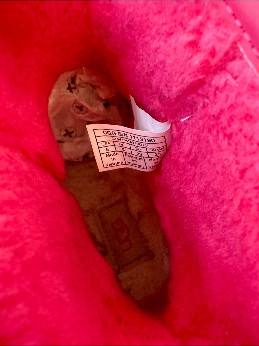 UGG Classic Clear Mini Boots in “Samba Red” (Fuschia Pink). Size 8. VGUC. - Picture 6 of 7